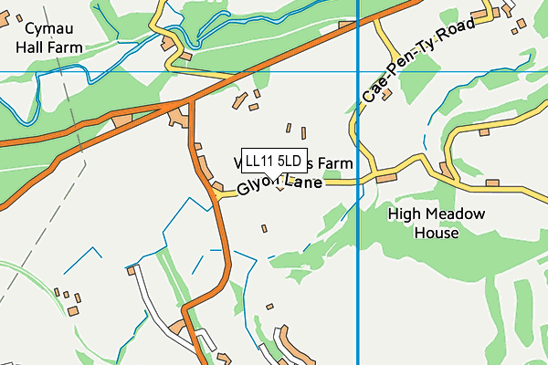 LL11 5LD map - OS VectorMap District (Ordnance Survey)