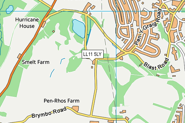 LL11 5LY map - OS VectorMap District (Ordnance Survey)