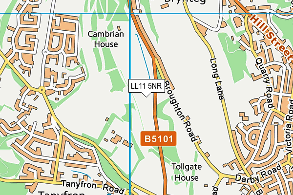 LL11 5NR map - OS VectorMap District (Ordnance Survey)