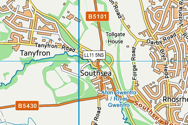 LL11 5NS map - OS VectorMap District (Ordnance Survey)
