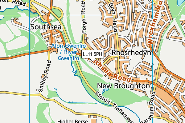 LL11 5PH map - OS VectorMap District (Ordnance Survey)