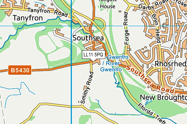 LL11 5PQ map - OS VectorMap District (Ordnance Survey)