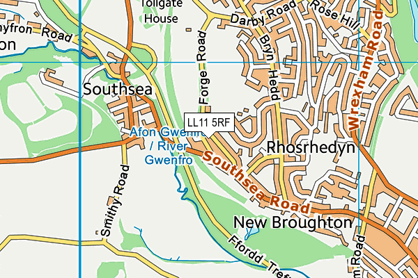 LL11 5RF map - OS VectorMap District (Ordnance Survey)