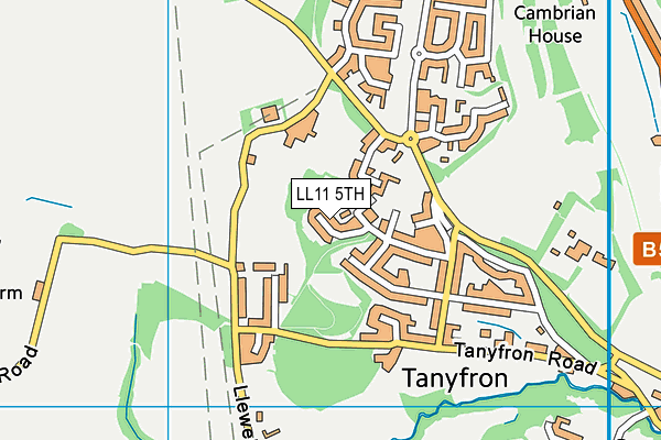 LL11 5TH map - OS VectorMap District (Ordnance Survey)