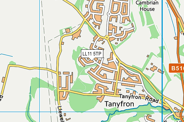 LL11 5TP map - OS VectorMap District (Ordnance Survey)