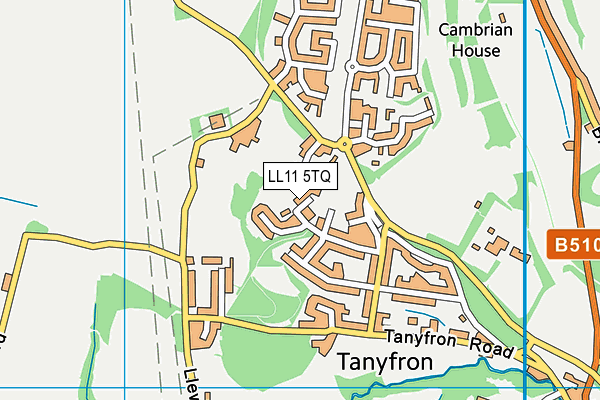 LL11 5TQ map - OS VectorMap District (Ordnance Survey)