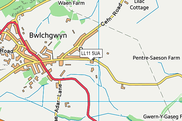 Bwlchgwyn C.P. School map (LL11 5UA) - OS VectorMap District (Ordnance Survey)