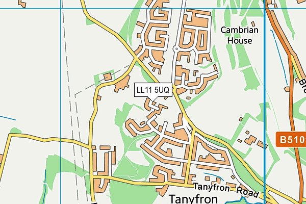 LL11 5UQ map - OS VectorMap District (Ordnance Survey)