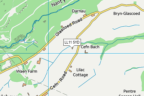 LL11 5YD map - OS VectorMap District (Ordnance Survey)