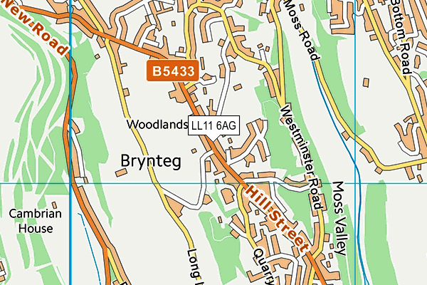 LL11 6AG map - OS VectorMap District (Ordnance Survey)