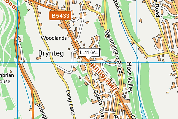 LL11 6AL map - OS VectorMap District (Ordnance Survey)