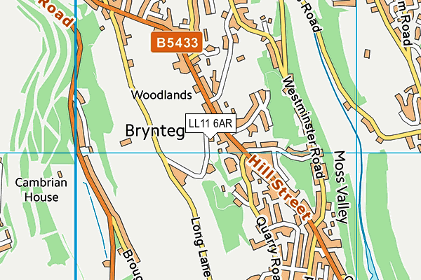 LL11 6AR map - OS VectorMap District (Ordnance Survey)