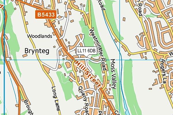 LL11 6DB map - OS VectorMap District (Ordnance Survey)