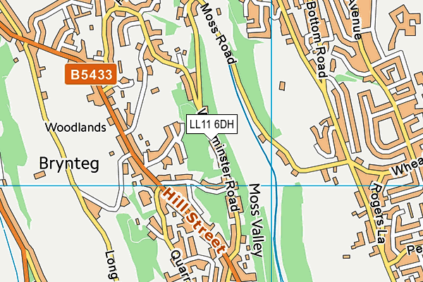 LL11 6DH map - OS VectorMap District (Ordnance Survey)
