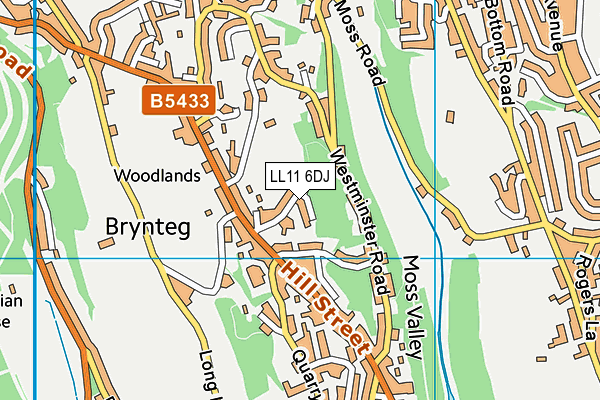 LL11 6DJ map - OS VectorMap District (Ordnance Survey)