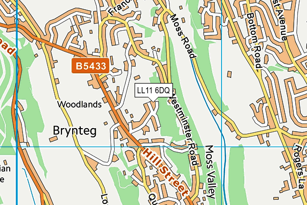 LL11 6DQ map - OS VectorMap District (Ordnance Survey)