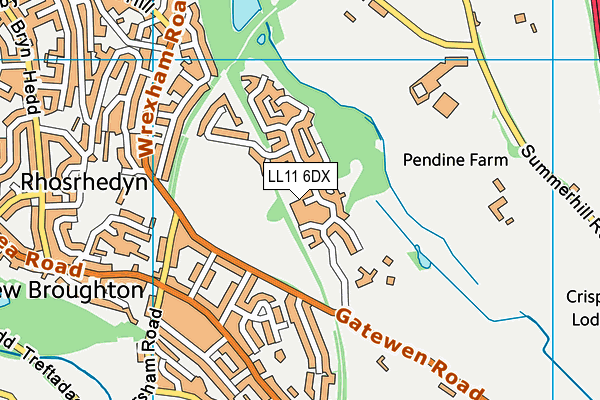 LL11 6DX map - OS VectorMap District (Ordnance Survey)