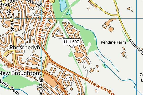 LL11 6DZ map - OS VectorMap District (Ordnance Survey)