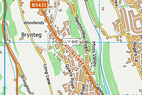 LL11 6HD map - OS VectorMap District (Ordnance Survey)