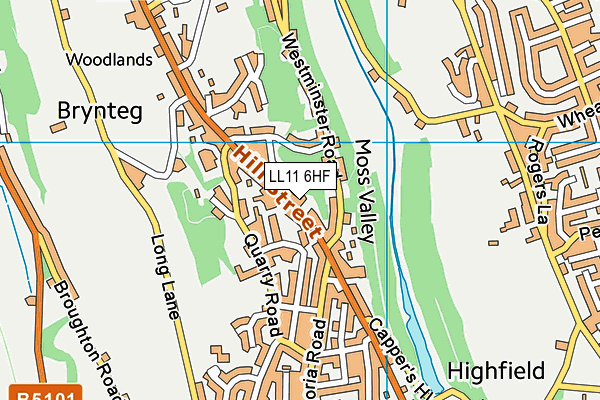 LL11 6HF map - OS VectorMap District (Ordnance Survey)