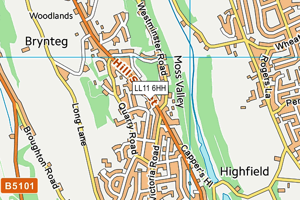LL11 6HH map - OS VectorMap District (Ordnance Survey)