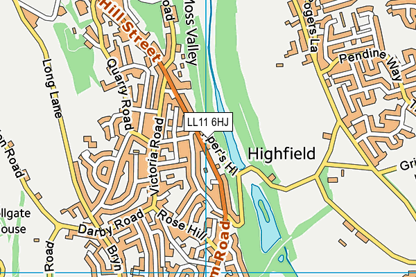 LL11 6HJ map - OS VectorMap District (Ordnance Survey)