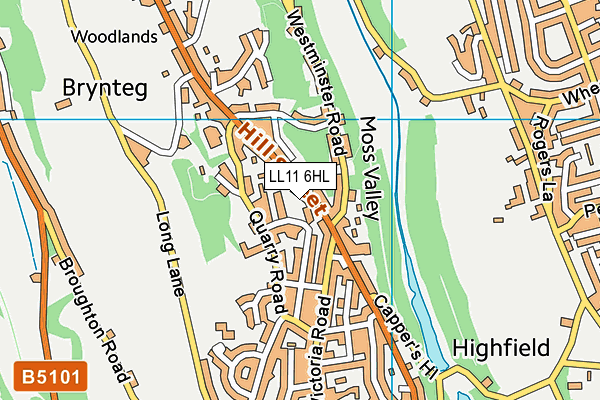 LL11 6HL map - OS VectorMap District (Ordnance Survey)