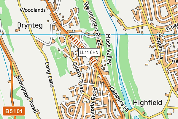 LL11 6HN map - OS VectorMap District (Ordnance Survey)