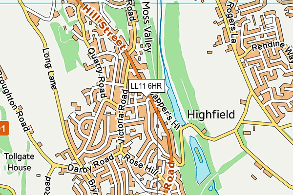 LL11 6HR map - OS VectorMap District (Ordnance Survey)