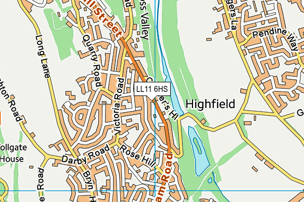 LL11 6HS map - OS VectorMap District (Ordnance Survey)