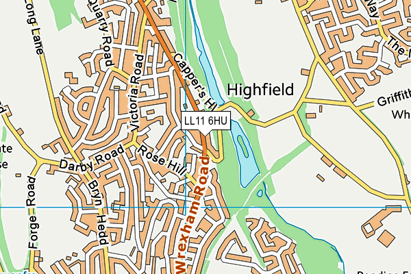 LL11 6HU map - OS VectorMap District (Ordnance Survey)