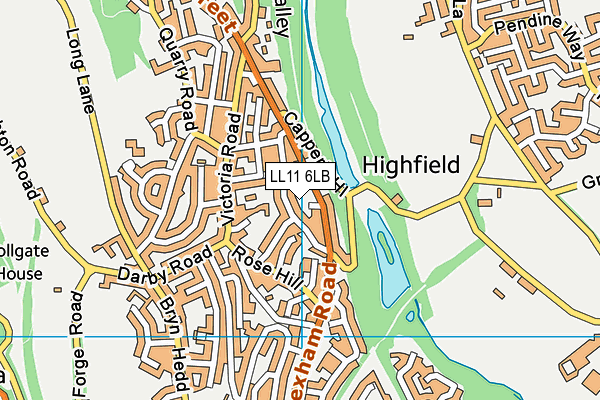 LL11 6LB map - OS VectorMap District (Ordnance Survey)