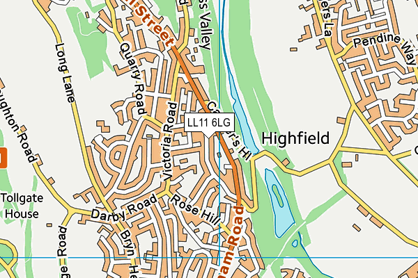 LL11 6LG map - OS VectorMap District (Ordnance Survey)