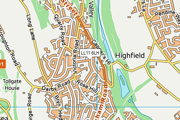 LL11 6LH map - OS VectorMap District (Ordnance Survey)