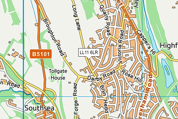LL11 6LR map - OS VectorMap District (Ordnance Survey)