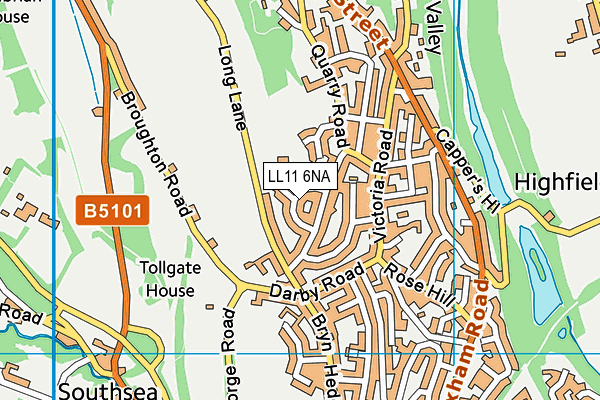 LL11 6NA map - OS VectorMap District (Ordnance Survey)