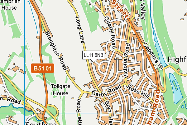 LL11 6NB map - OS VectorMap District (Ordnance Survey)