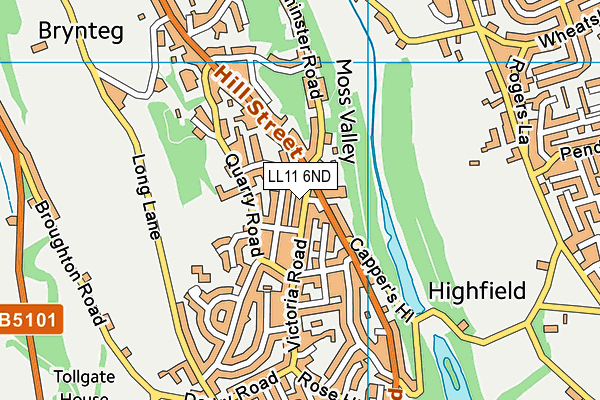 LL11 6ND map - OS VectorMap District (Ordnance Survey)