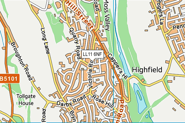 LL11 6NF map - OS VectorMap District (Ordnance Survey)