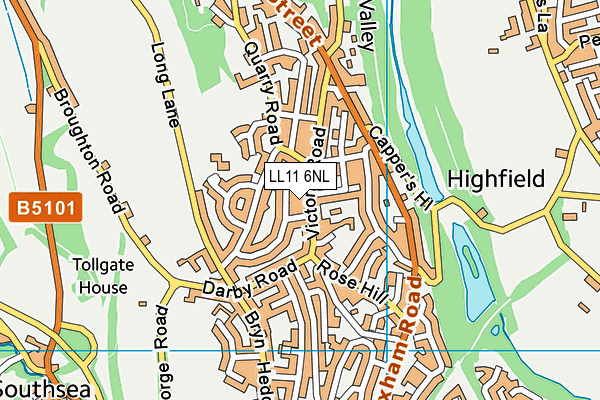 LL11 6NL map - OS VectorMap District (Ordnance Survey)