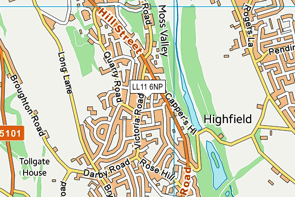 LL11 6NP map - OS VectorMap District (Ordnance Survey)