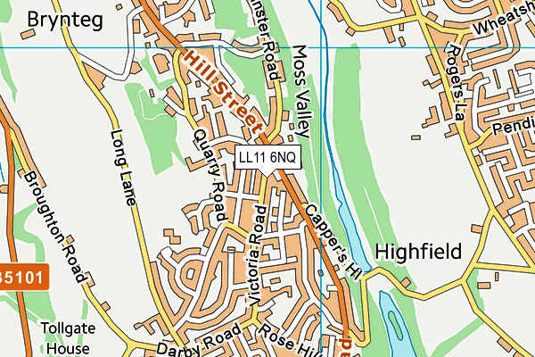 LL11 6NQ map - OS VectorMap District (Ordnance Survey)