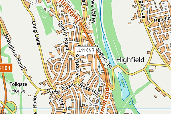 LL11 6NR map - OS VectorMap District (Ordnance Survey)