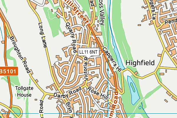 LL11 6NT map - OS VectorMap District (Ordnance Survey)