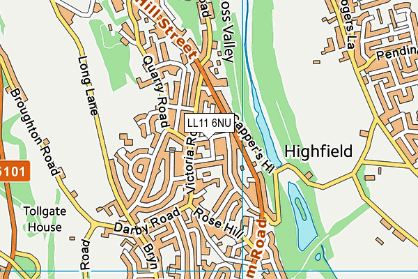 LL11 6NU map - OS VectorMap District (Ordnance Survey)