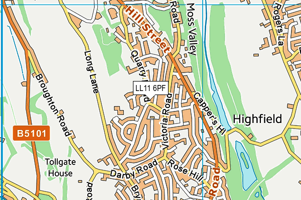 LL11 6PF map - OS VectorMap District (Ordnance Survey)