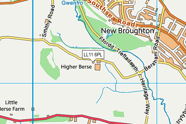 LL11 6PL map - OS VectorMap District (Ordnance Survey)