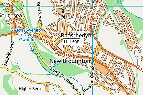 LL11 6QF map - OS VectorMap District (Ordnance Survey)