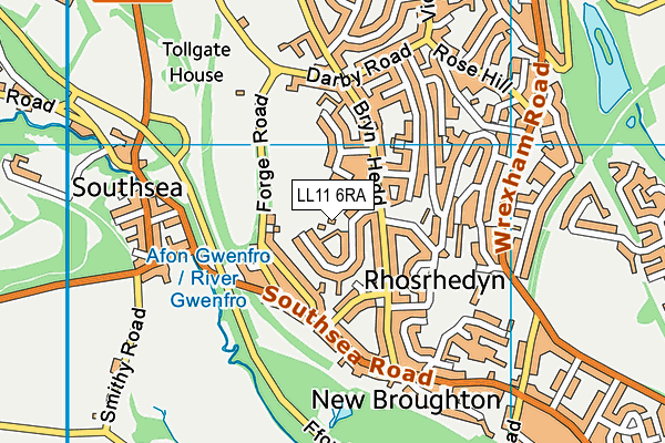 LL11 6RA map - OS VectorMap District (Ordnance Survey)