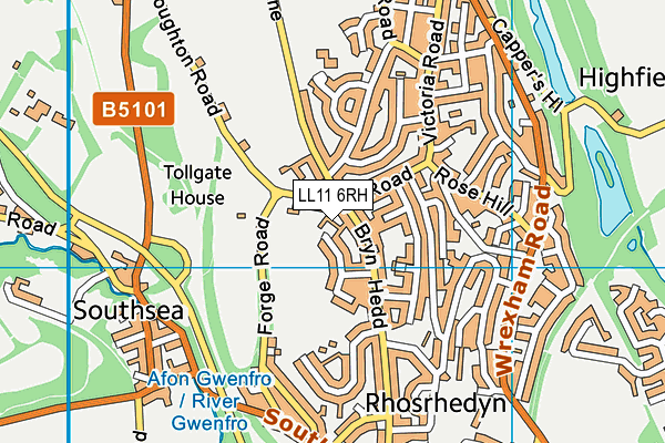 LL11 6RH map - OS VectorMap District (Ordnance Survey)